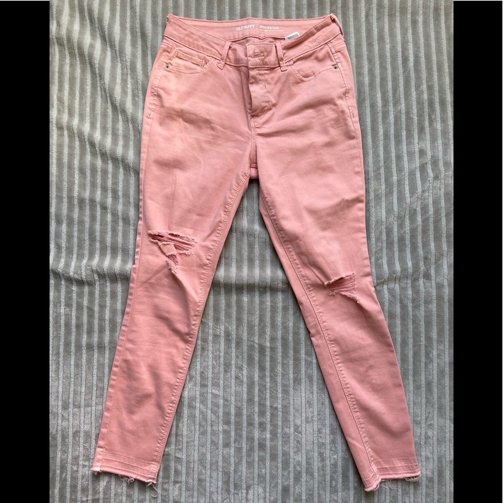 Old Navy- Rockstar mid-rise pink skinny